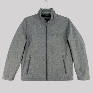 Tommy Hilfiger Mens Gray Full-Zip Windbreaker Jacket  Zip Pockets Size M
